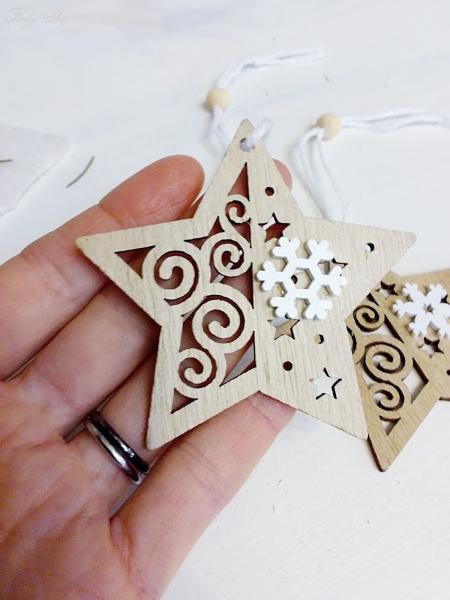 Weihnachtsstern mit weißer Schneeflocke